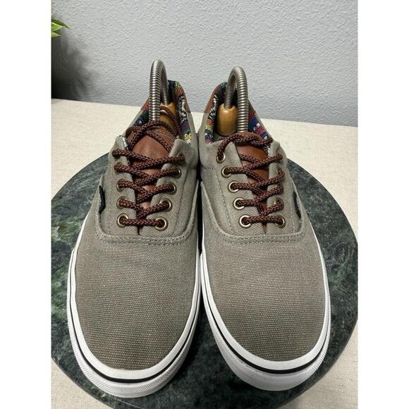 Vans Sneakers Aztec Print Men’s Size 8.5 Laceup Charcoal Canvas Shoes - Picture 3 of 9